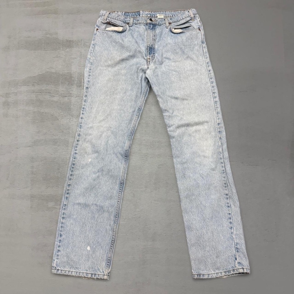 Vintage Levi's 505 Regular Fit Jeans Light Wash Orange Tab Straight Leg 36 x 33